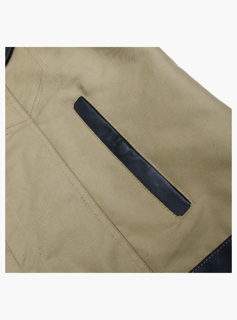 GCL Hybrid Canvas Leather Club Vest w/t Beige Canvas