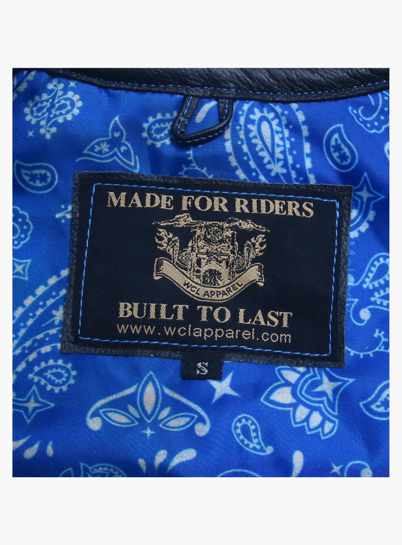 GCL Leather Club Vest w/t Blue Lace Shoulder Stitching