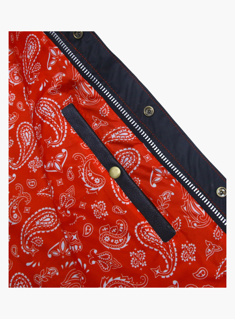 GCL Leather Club Vest w/t Red Lace Shoulder Stitching