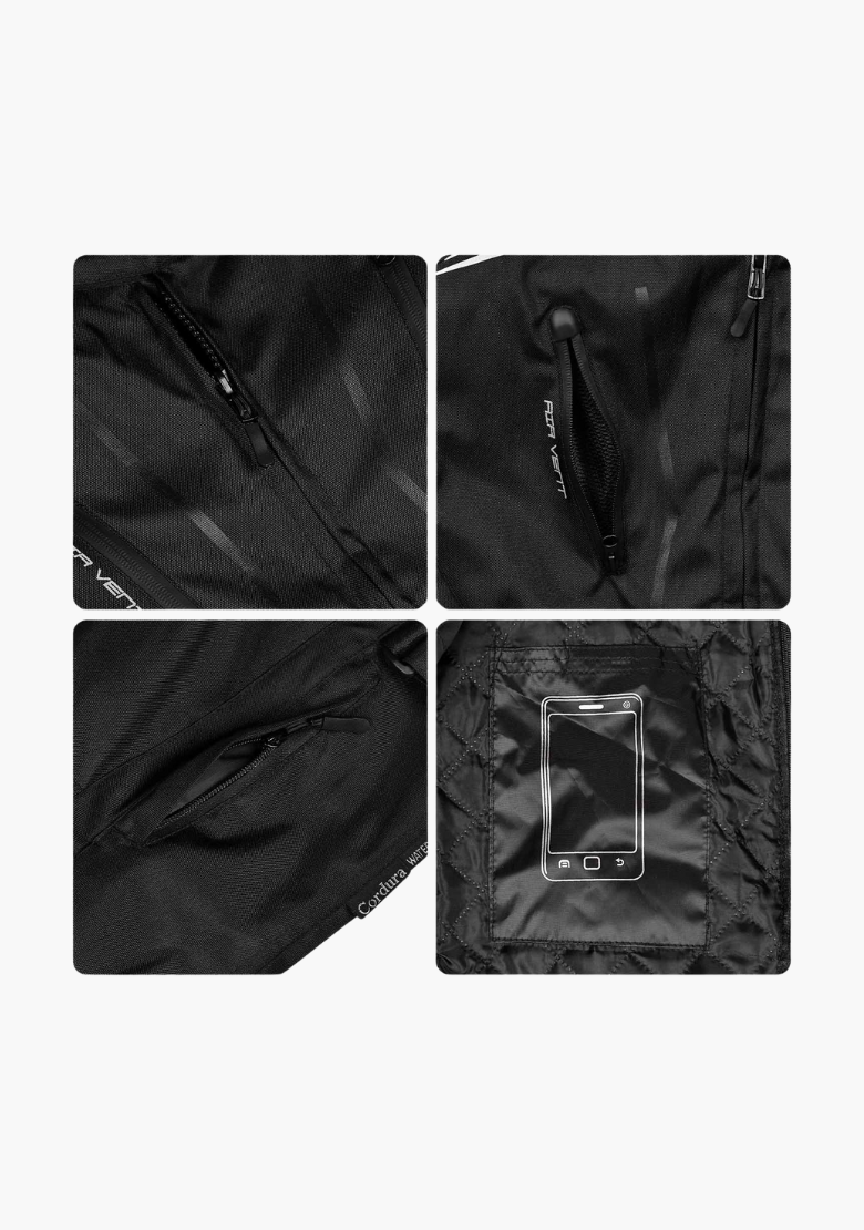 WCL Invader Armoured Motorcycle Textile Jacket - Black