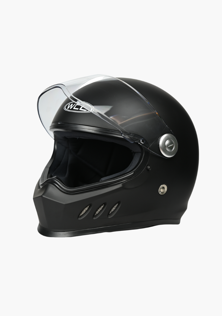 GCL 788 Full Face Motorcycle Helmet -  Quick Release Buckle, AS/NZS and ECE Approved - Mattblack