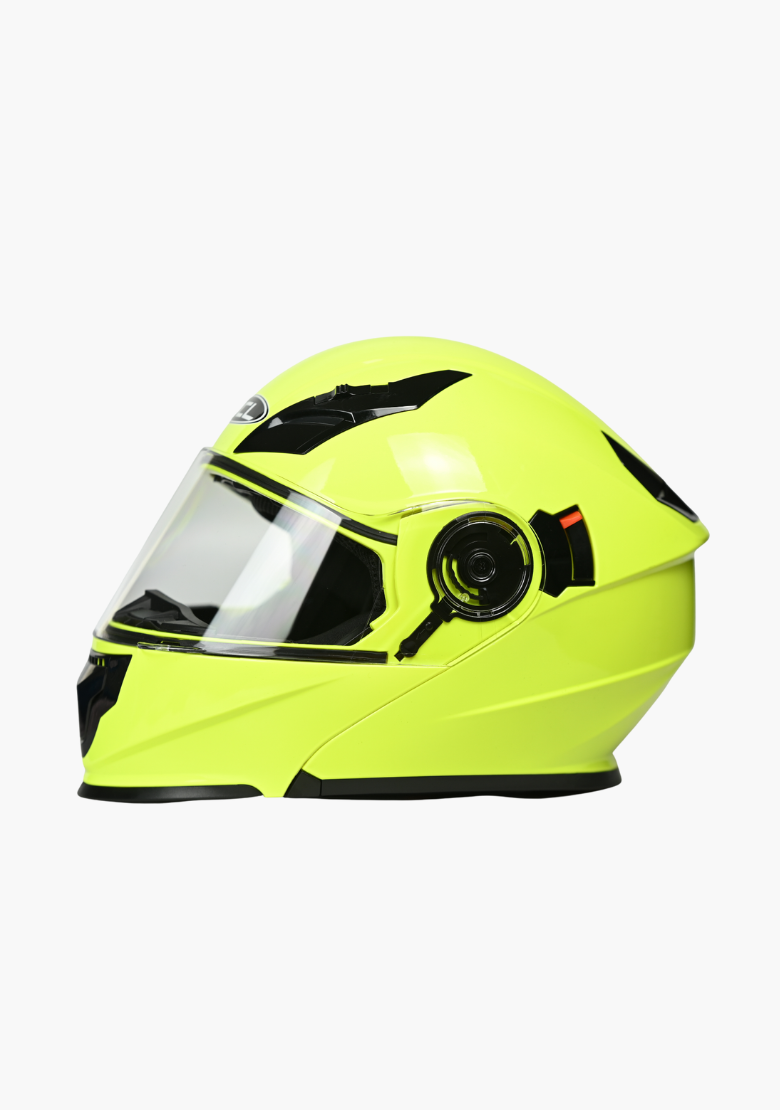 GCL Modular Full Face Motorcycle AS/NZS Certified Helmet with Double Lens Visor - High Visibility
