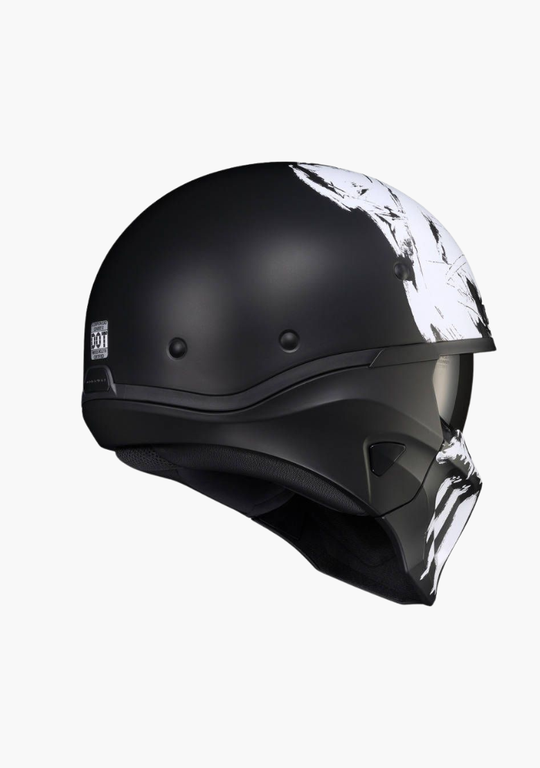 GCL 2 in 1 Striker Helmet with Removable Mask - Drop Down Tinted Visor, Quick Release Buckle, AS/NZS Approved - Skull