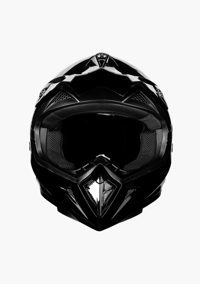 GCL Hawk Motorcycle Helmet & Dirtbike Helmet - Adjustable Sun Visor, Quick Release Buckle, AS/NZS Approved - Gloss Black