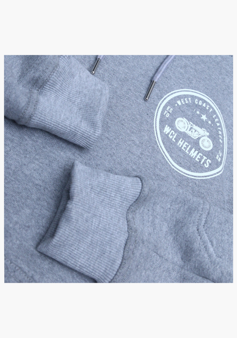 WCL Armoured Kevlar Lined Motorcycle Riding Hoodie w/t CE Level 1 Armor- Grey WCL Helmet