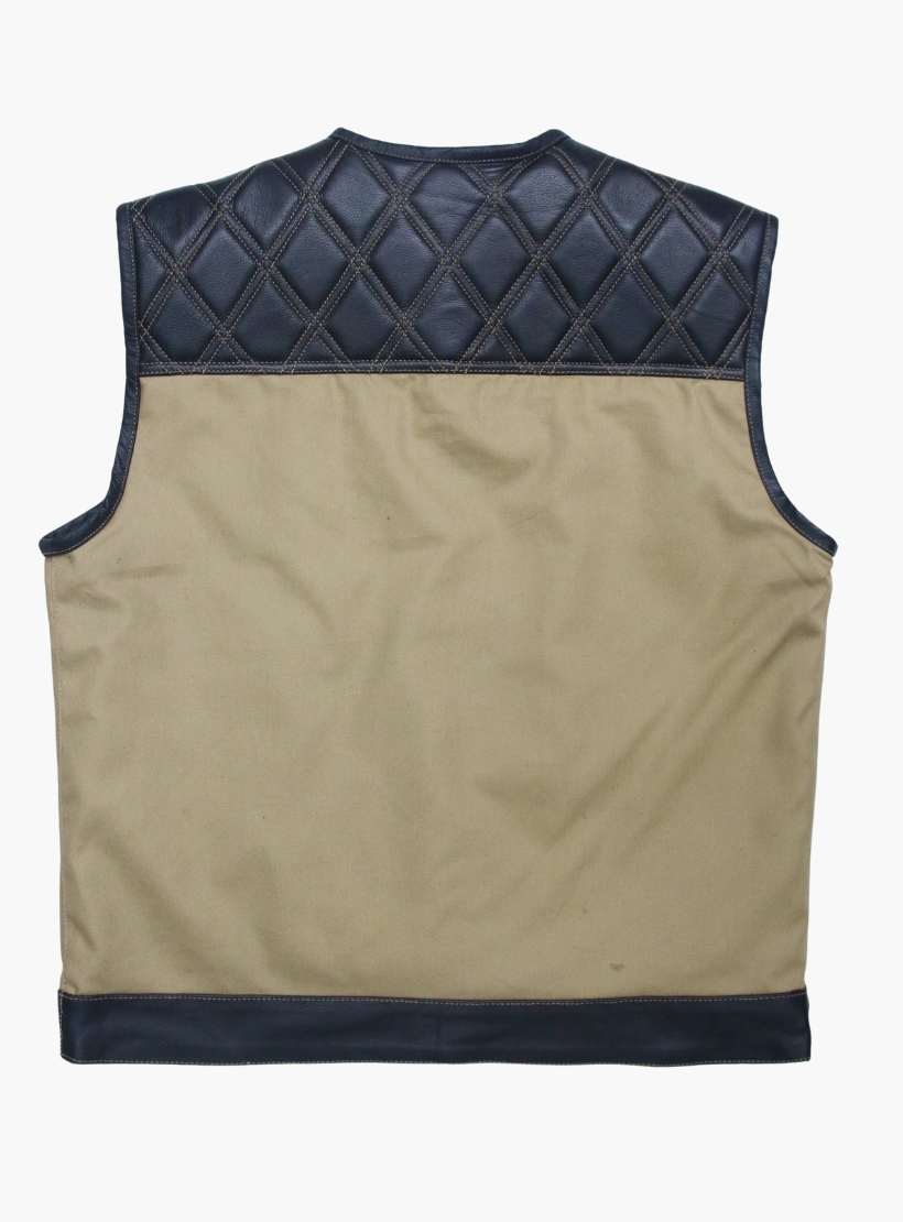 GCL Hybrid Canvas Leather Club Vest w/t Beige Canvas