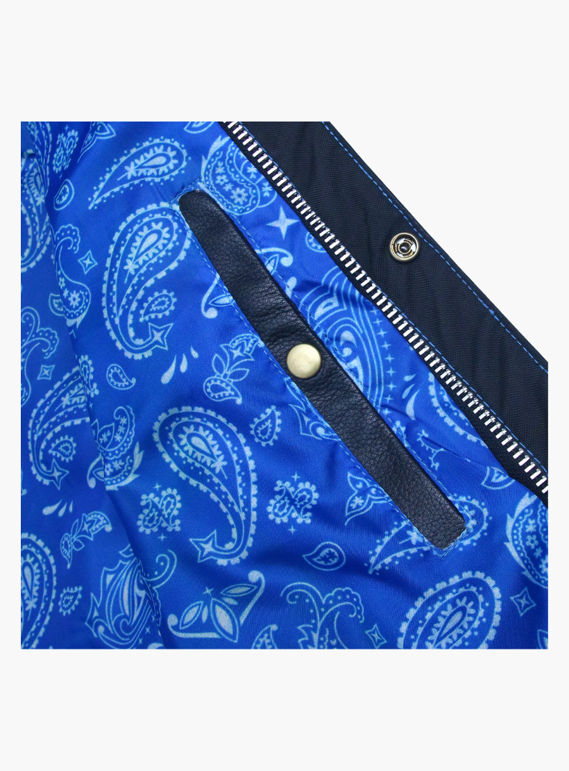 GCL Leather Club Vest w/t Blue Lace Shoulder Stitching