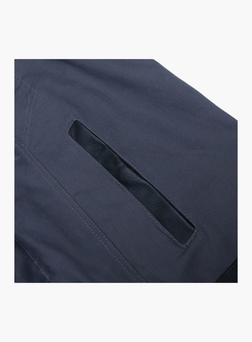 GCL Hybrid Canvas Leather Club Vest w/t Navy Blue Quilted Leather