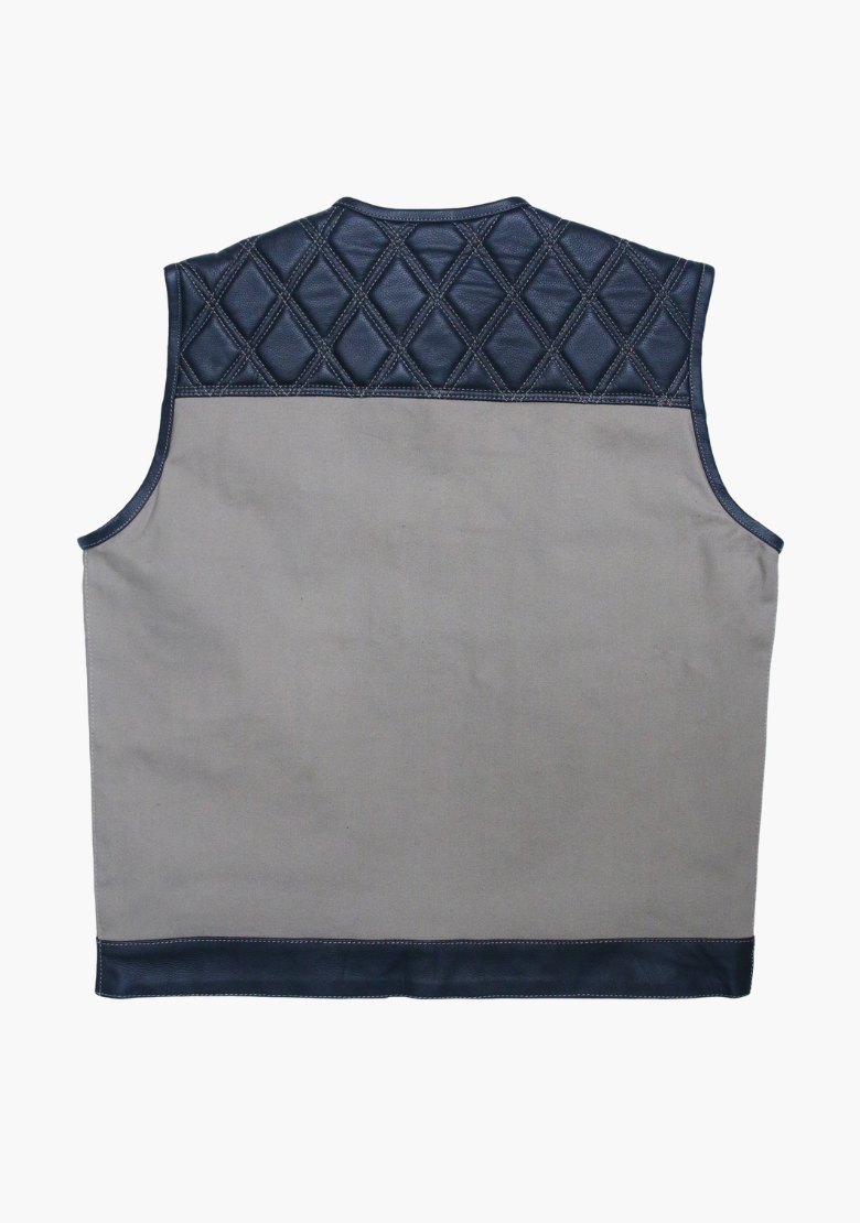 GCL Hybrid Canvas Leather Club Vest w/t White Canvas