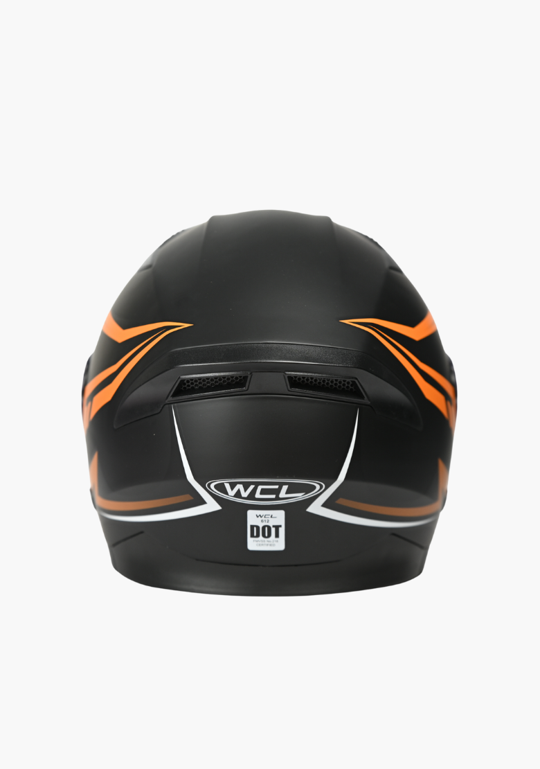 GCL 3/4 W/ Dual Flip Down Faceshields Motorcycle Helmet & Scooter Helmet - Orange Black