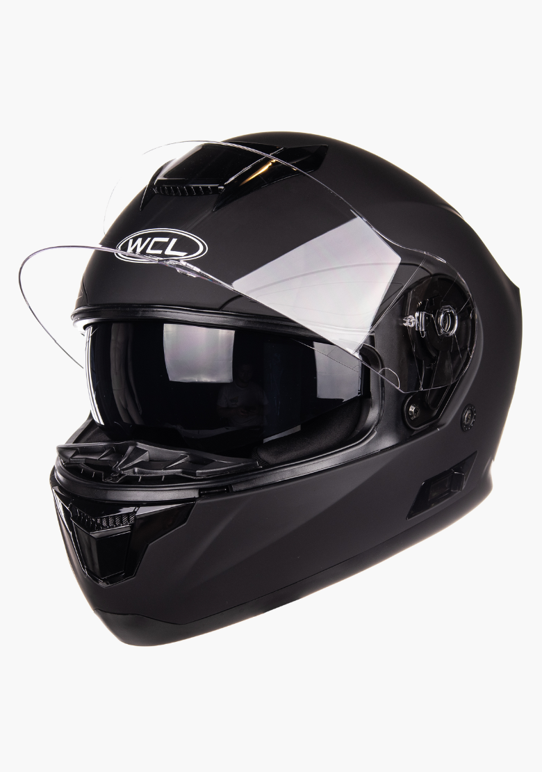 GCL Raider Full Face Motorcycle Helmet - Drop Down Tinted Visor, Quick Release Buckle, AS/NZS and ECE Approved