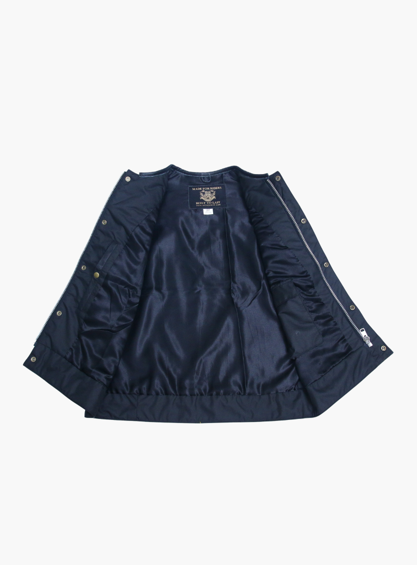 GCL Hybrid Canvas Leather Club Vest w/t Military Dark Brown Canvas