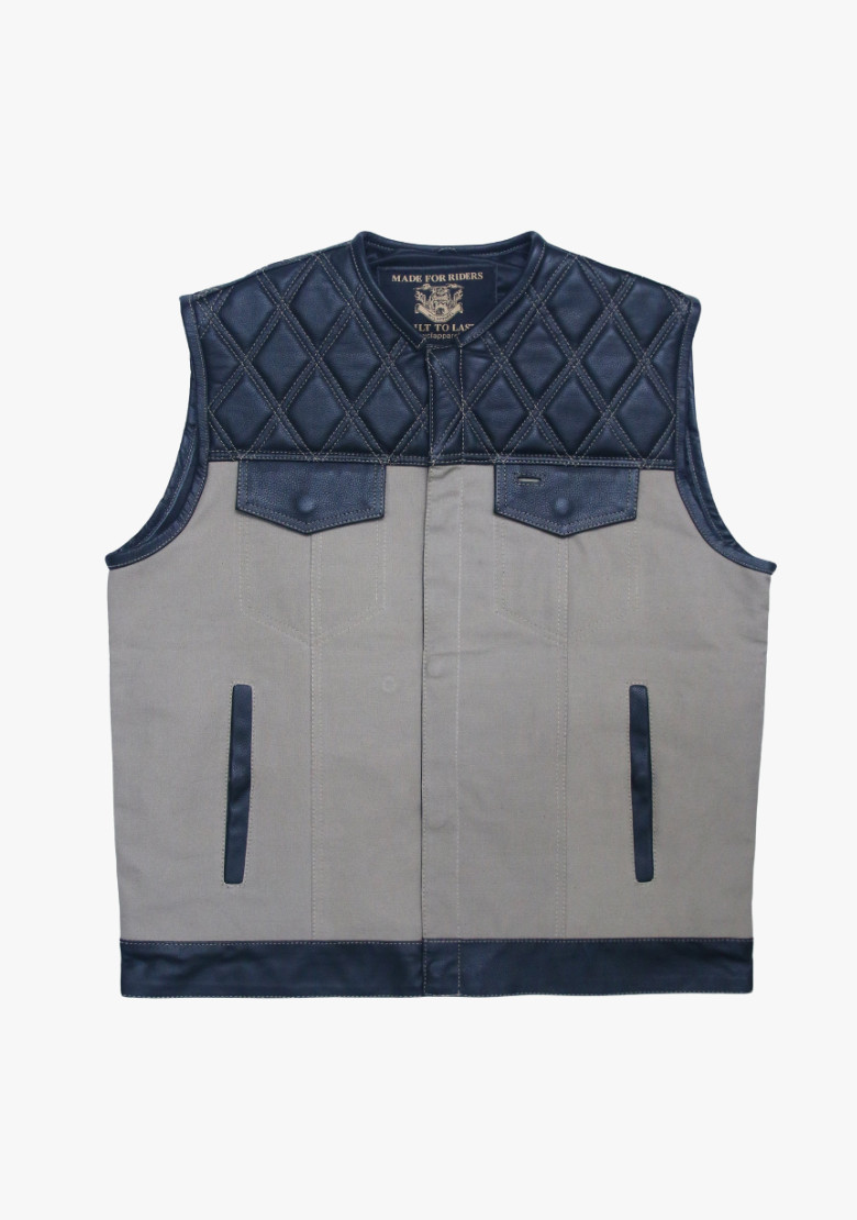 GCL Hybrid Canvas Leather Club Vest w/t White Canvas