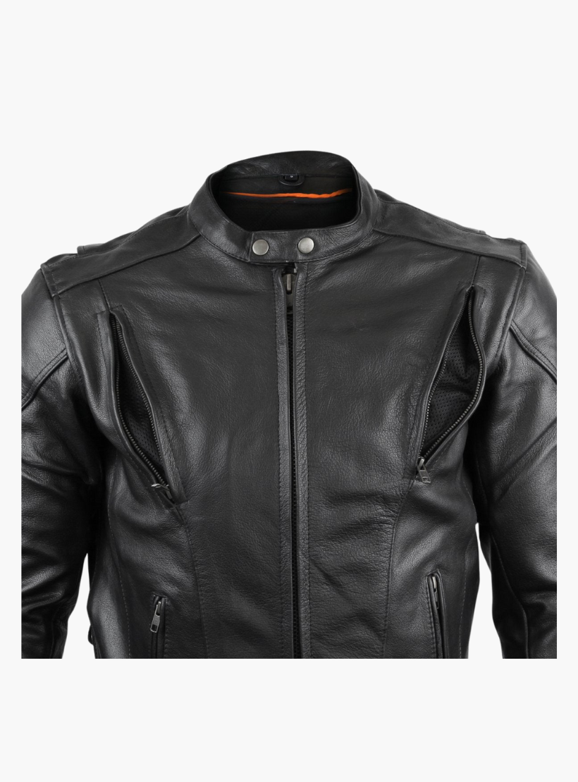 GCL Cowhide Leather Classic Vented Racer Jacket