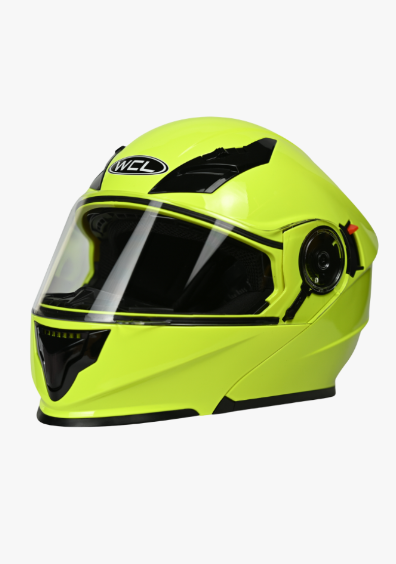 GCL Modular Full Face Motorcycle AS/NZS Certified Helmet with Double Lens Visor - High Visibility