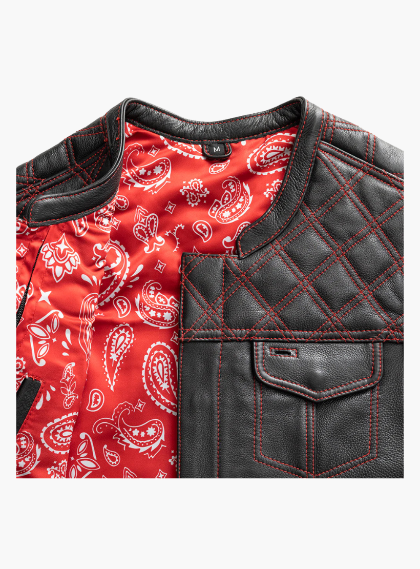 GCL Leather Club Vest w/t Red Lace
