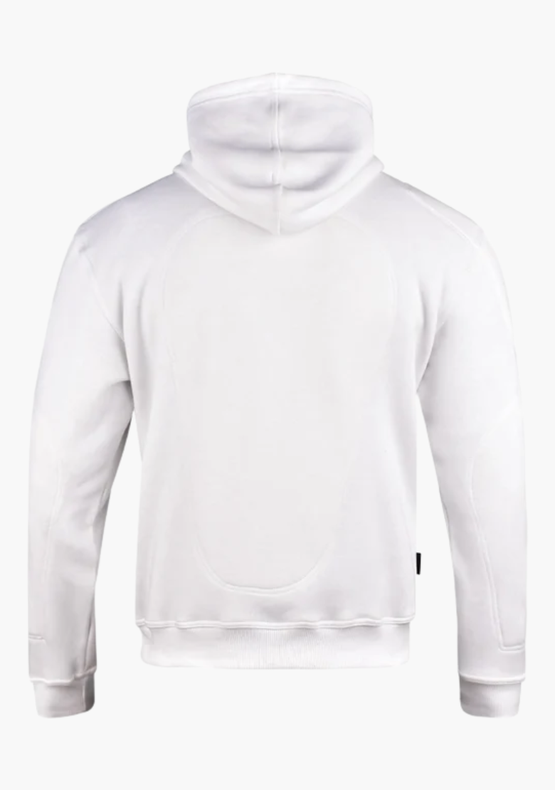 WCL Armoured Kevlar Lined Motorcycle Riding Hoodie w/t CE Level 1 Armor - White WCL Helmet