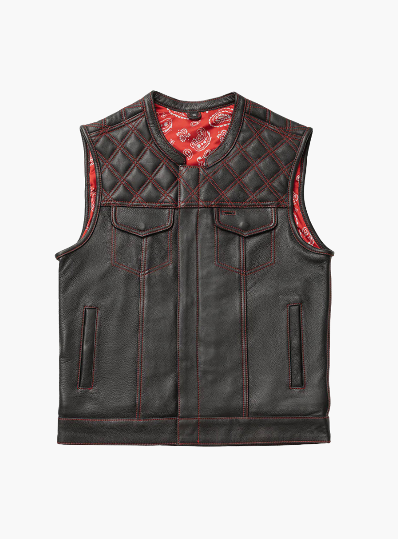 GCL Leather Club Vest w/t Red Lace