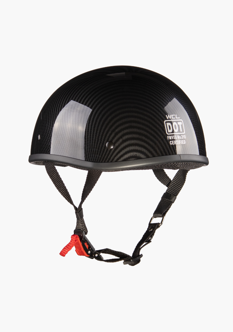 GCL Lightest and Smallest AS/NZ Beanie Motorcycle Half Helmet - Carbon Fibre