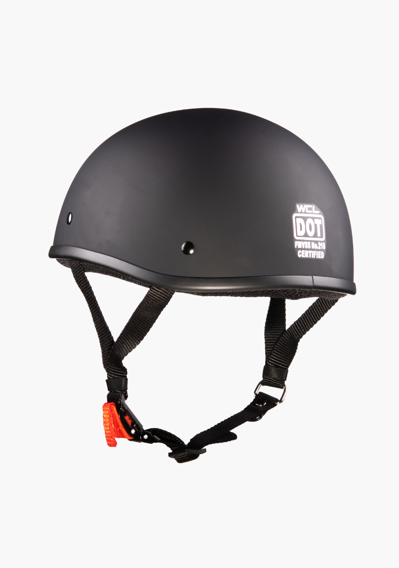 GCL Lightest and Smallest AS/NZ Beanie Motorcycle Half Helmet - Matte Black