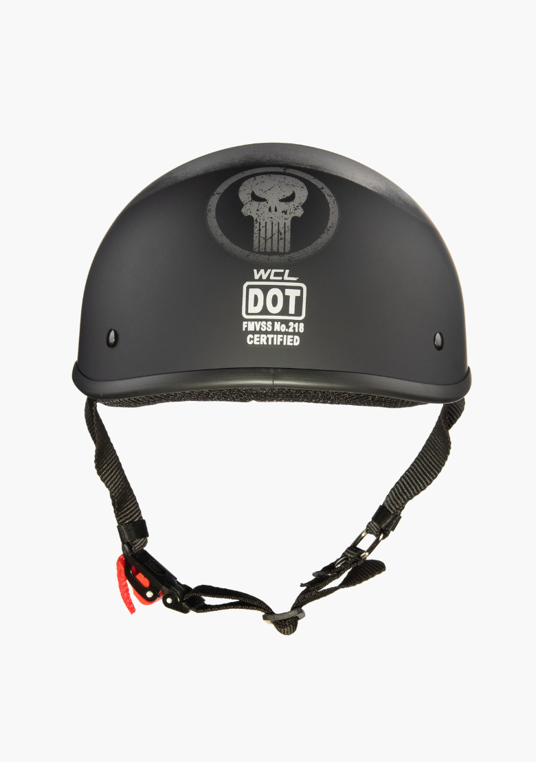 GCL Lightest and Smallest AS/NZ Beanie Motorcycle Half Helmet - Punisher