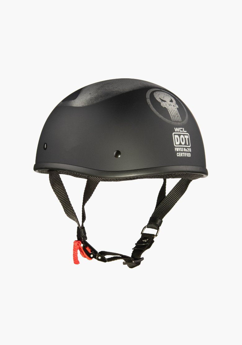 GCL Lightest and Smallest AS/NZ Beanie Motorcycle Half Helmet - Punisher