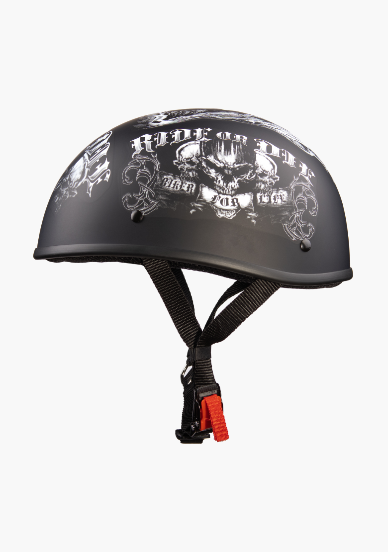 GCL Lightest and Smallest Beanie Motorcycle Half Helmet - Ride or Die