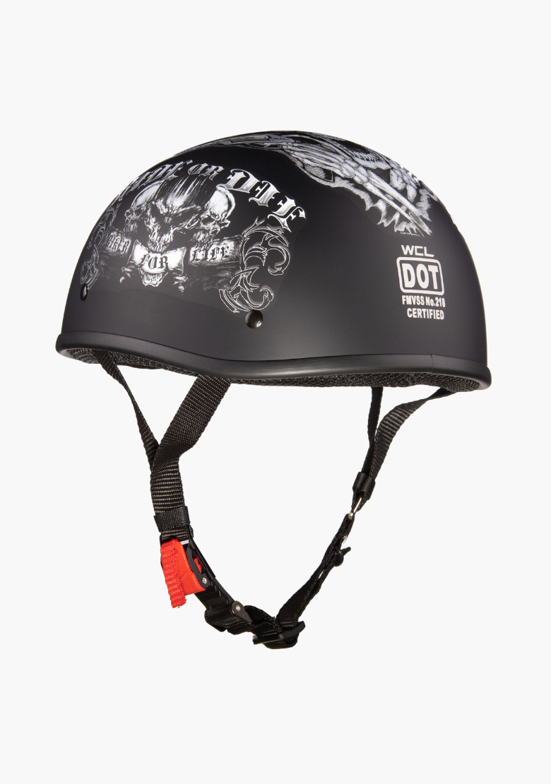 GCL Lightest and Smallest Beanie Motorcycle Half Helmet - Ride or Die