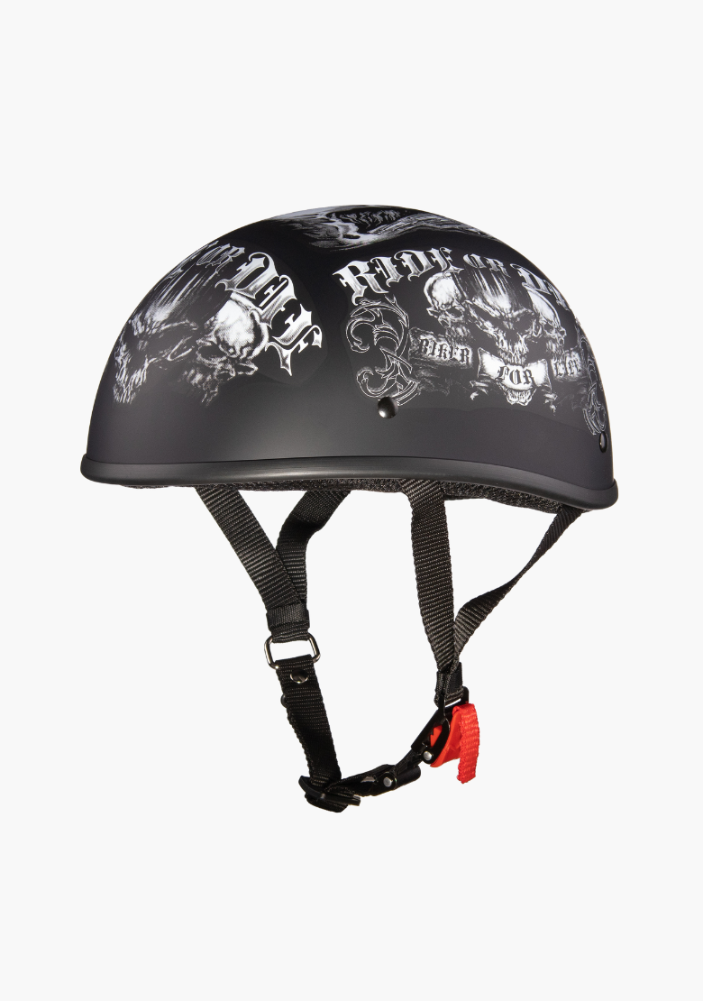 GCL Lightest and Smallest Beanie Motorcycle Half Helmet - Ride or Die