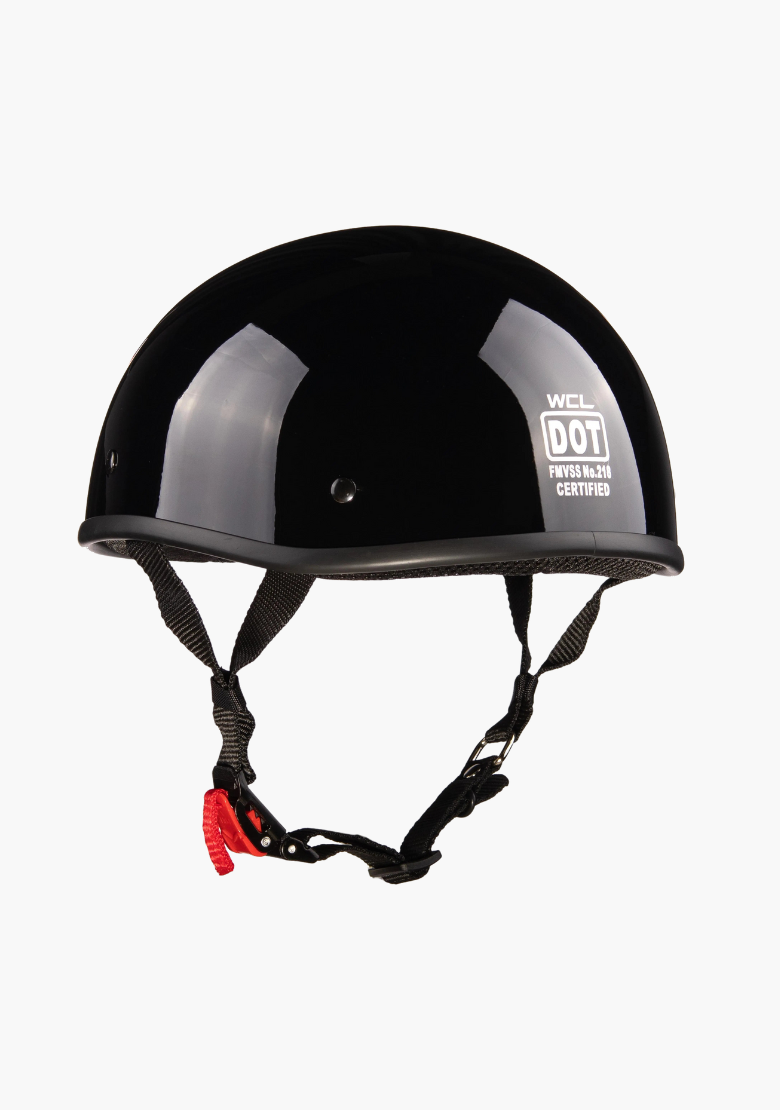 GCL Lightest and Smallest AS/NZ Beanie Motorcycle Half Helmet - Gloss Black