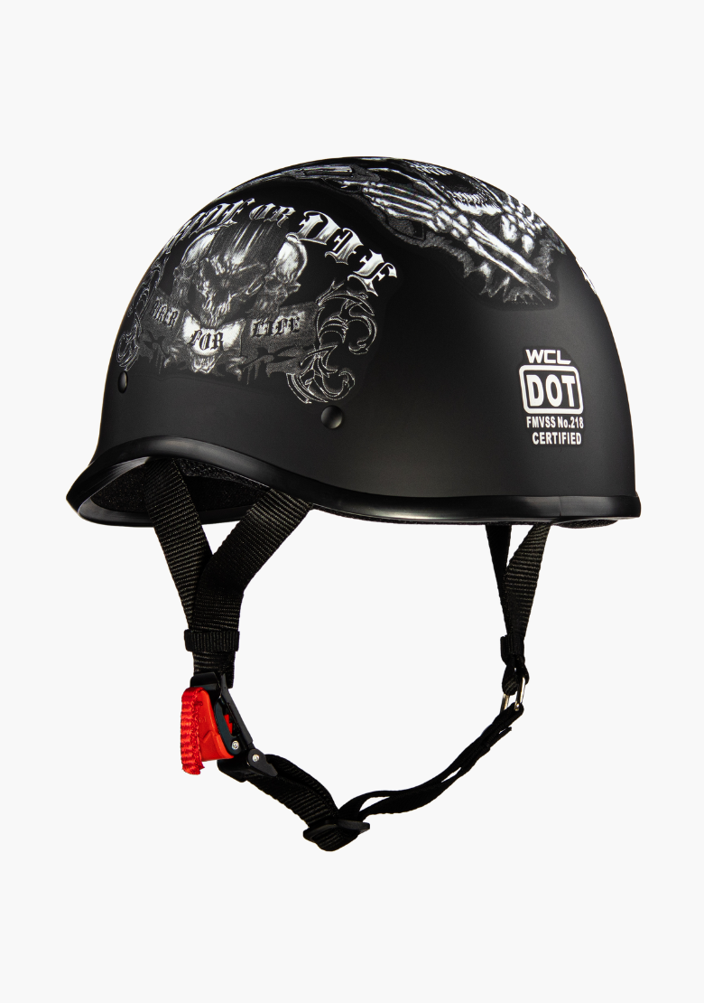 GCL Lightest and Smallest AS/NZ Polo Motorcycle Half Helmet - Ride Or Die