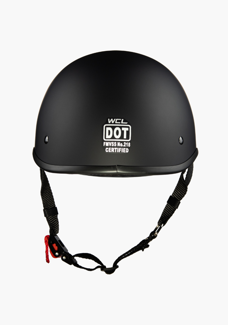 GCL Lightest and Smallest AS/NZ Polo Motorcycle Half Helmet - Matte Black