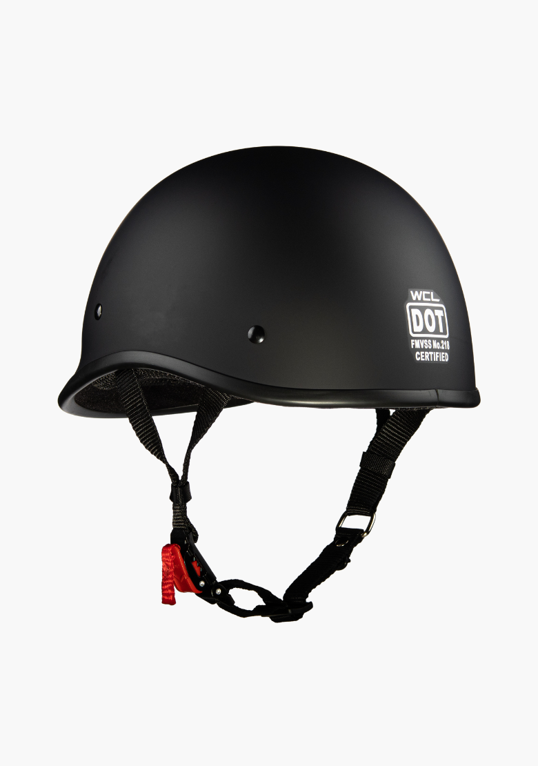 GCL Lightest and Smallest AS/NZ Polo Motorcycle Half Helmet - Matte Black