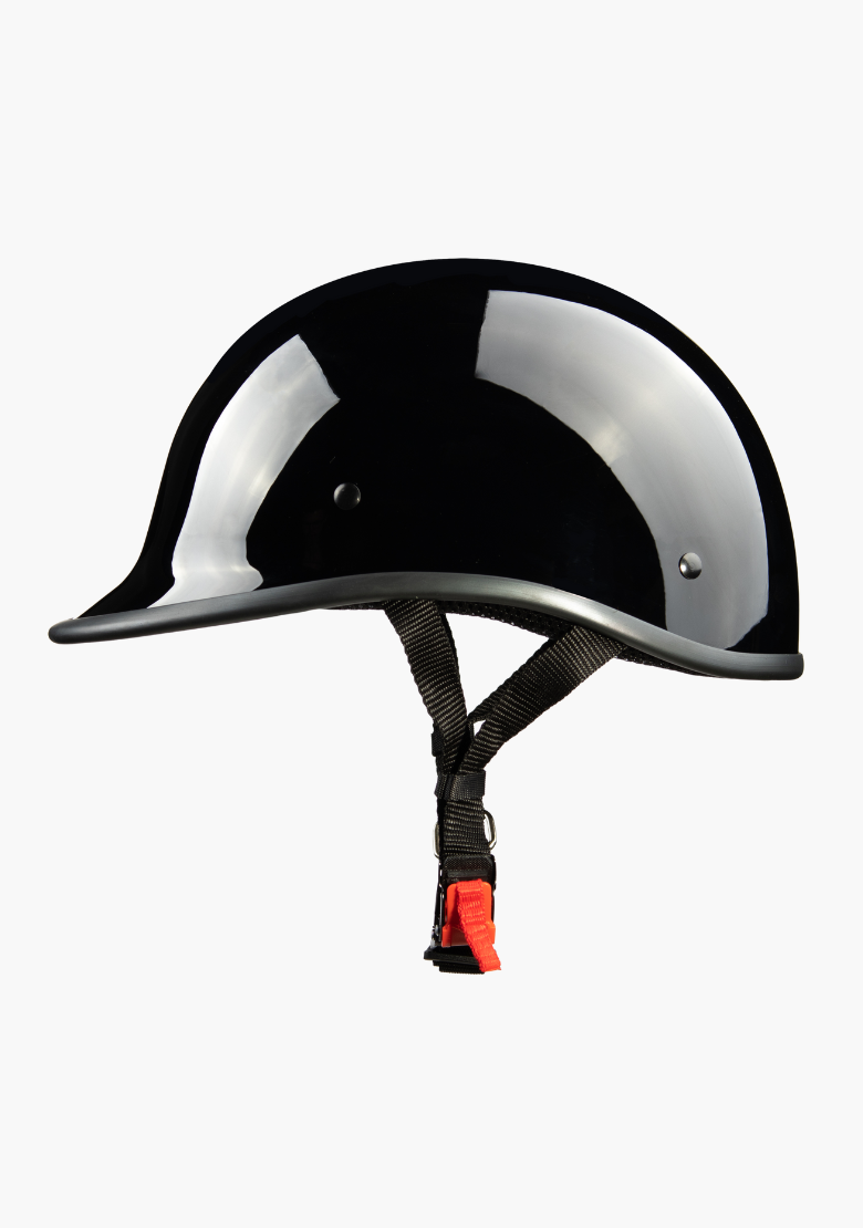 GCL Lightest and Smallest AS/NZ Polo Motorcycle Half Helmet - Gloss Black