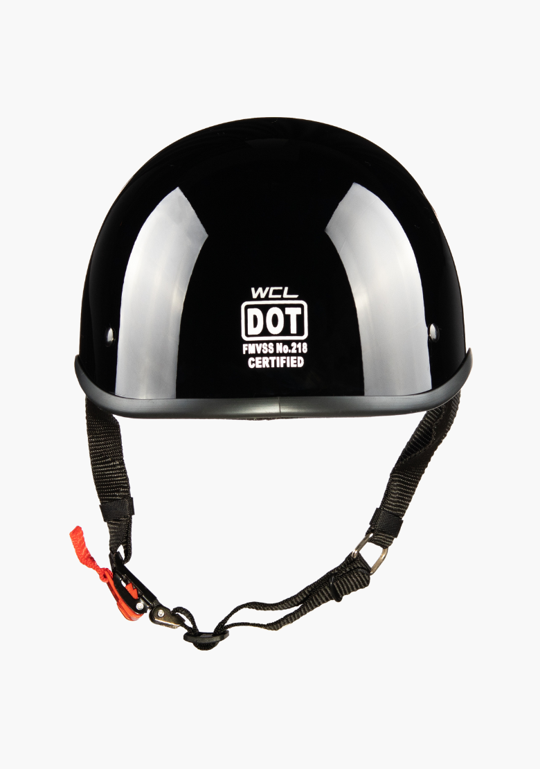 GCL Lightest and Smallest AS/NZ Polo Motorcycle Half Helmet - Gloss Black