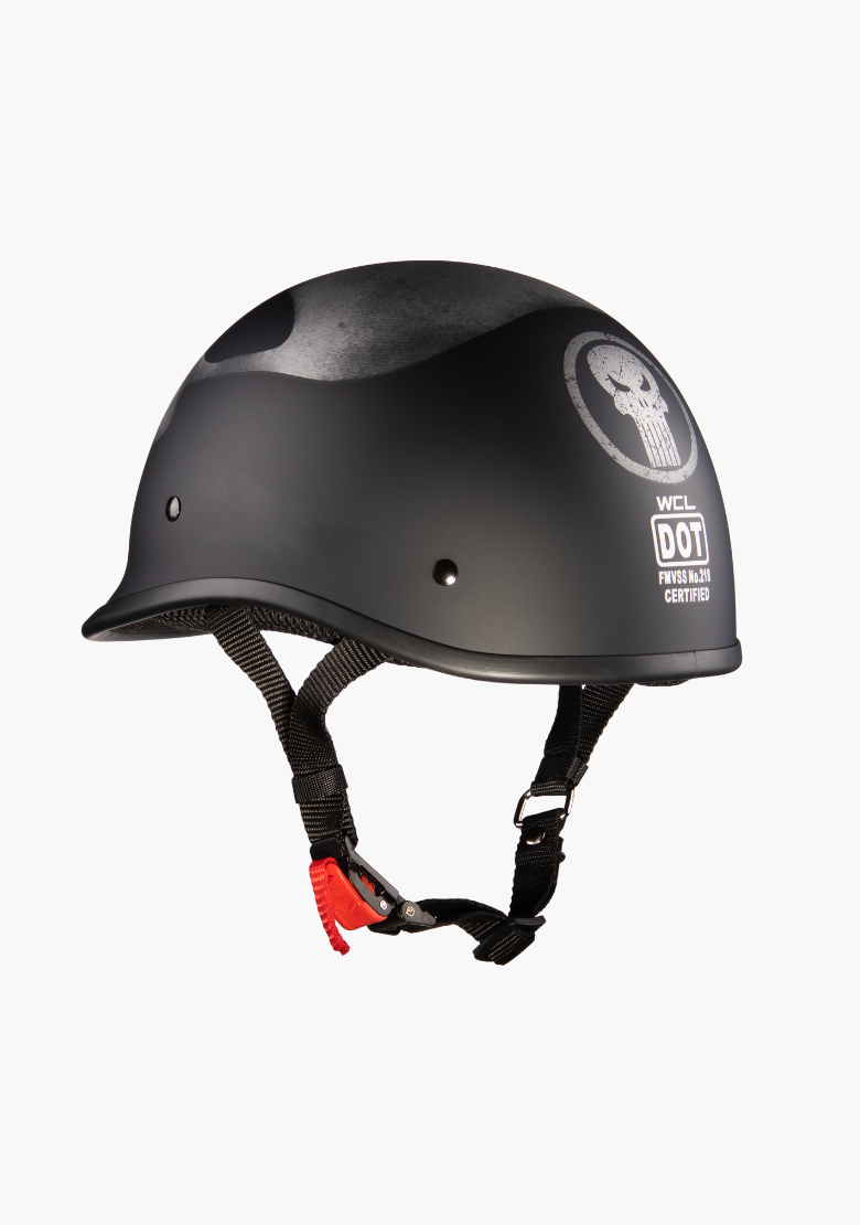 GCL Lightest and Smallest AS/NZ Polo Motorcycle Half Helmet – Punisher