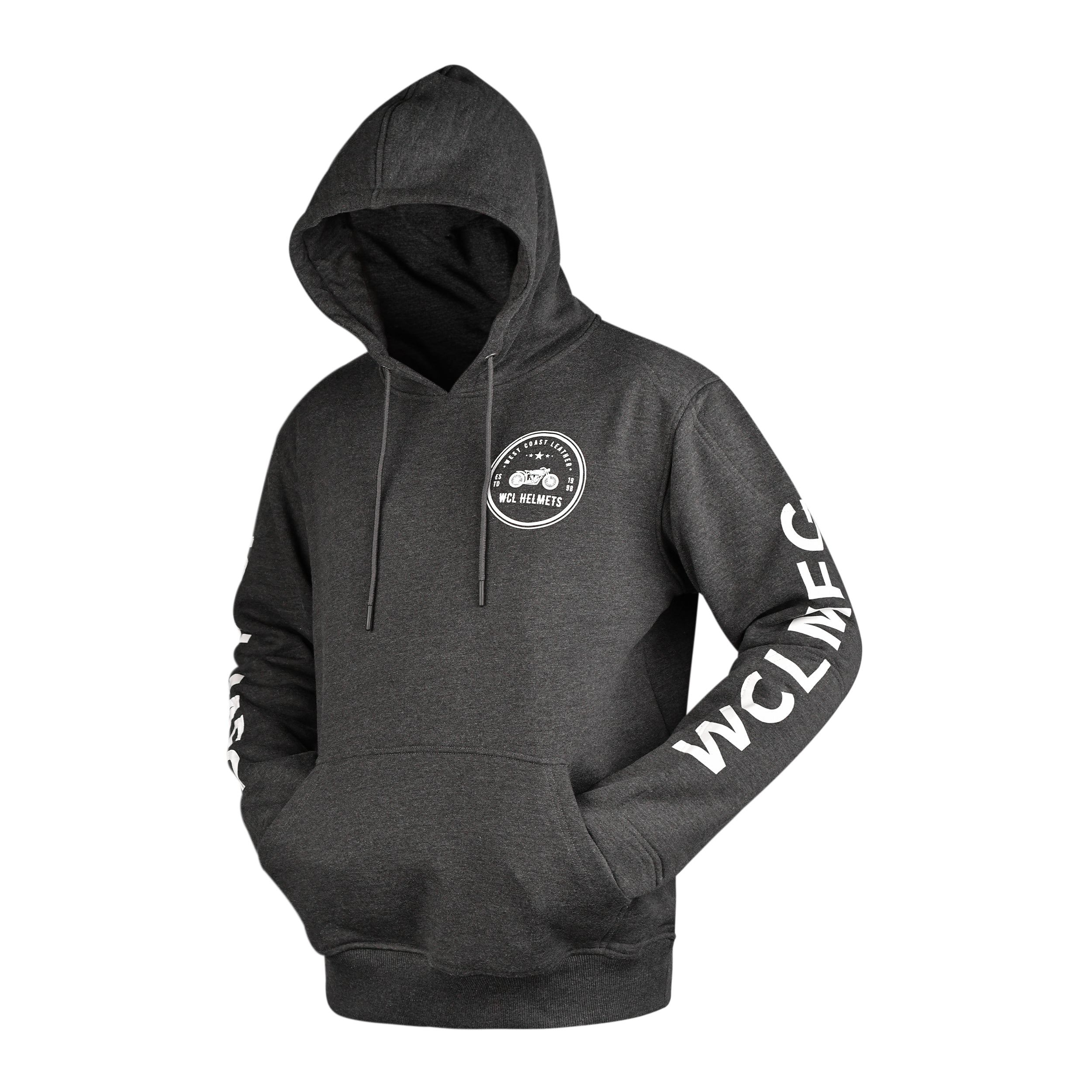 WCL Armoured Kevlar Lined Motorcycle Riding Hoodie w/t CE Level 1 Armor - Charcoal Gray